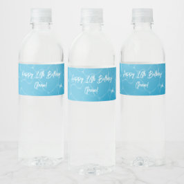 Etiqueta Para Botella De Agua Fiesta en la Piscina Dulces 16 Cumpleaños Minimali