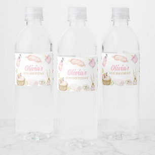 Etiqueta Para Botella De Agua Fiesta, Fiesta Pamper, Fiesta de maquillaje de Gla