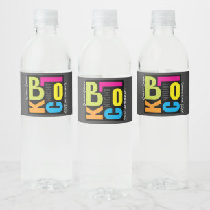 Etiqueta Para Botella De Agua Fiesta Nocturna de Barrio   Tipografía Retro