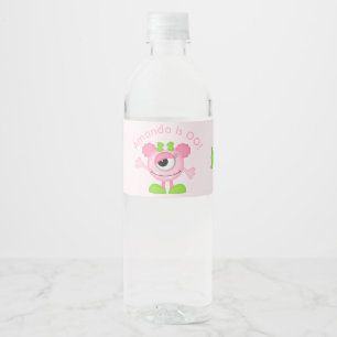 Etiqueta Para Botella De Agua Fiesta temática de Little Girl Monster