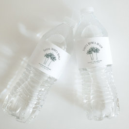 Etiqueta Para Botella De Agua fin de semana de bachillerato de árbol de palma co