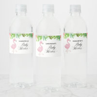 Flamingo Rosado Tropical deja Baby Shower