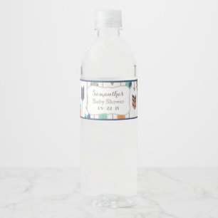 Etiqueta Para Botella De Agua Flechas tribales Baby Shower o verde azul de cumpl