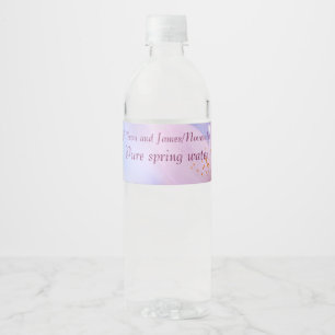 Etiqueta Para Botella De Agua Flor de cerezo rosa