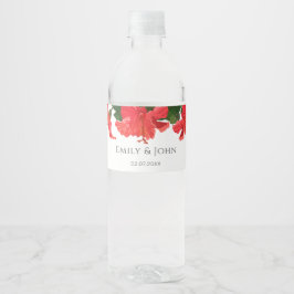 Etiqueta Para Botella De Agua Flor de Hibiscus Etiqueta de frasco de agua