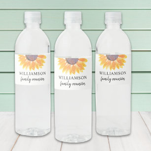 Etiqueta Para Botella De Agua Flor de Reunión Familiar