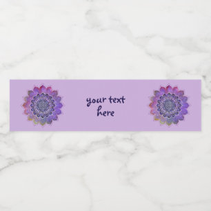 Etiqueta Para Botella De Agua Flor De Vida - Espacio De Galaxia De Estilo Vintag