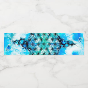 Etiqueta Para Botella De Agua Flor De Vida - Formas Coloridas 3