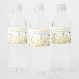 Etiqueta Para Botella De Agua Flor silvestre amarilla dulce como Baby Shower neu