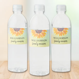 Etiqueta Para Botella De Agua Flora de Reunión Familiar