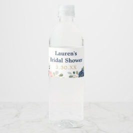 Etiqueta Para Botella De Agua Floral Acuarela Elegante