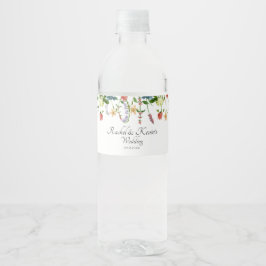Etiqueta Para Botella De Agua Floral de flores silvestres botánicas
