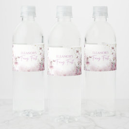 Etiqueta Para Botella De Agua Floral Fairy First Personalised Party Bottle Label