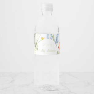 Etiqueta Para Botella De Agua flores silvestres Ducha bebé