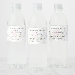 Etiqueta Para Botella De Agua Flores silvestres moradas de boda de primavera