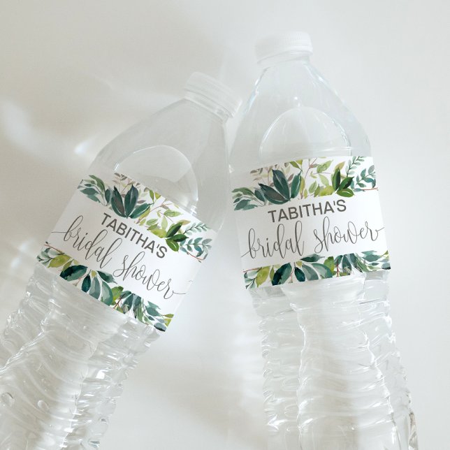 Etiqueta Para Botella De Agua Foliage Bridal Shower (Subido por el creador)