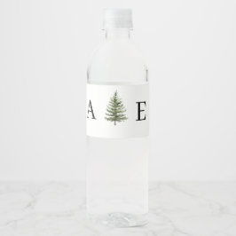 Etiqueta Para Botella De Agua Forest Wintre Watercolor Wedding
