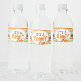 Etiqueta Para Botella De Agua Fox es un chico de la selva de Woodland