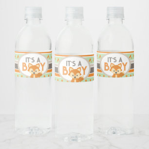 Etiqueta Para Botella De Agua Fox es un chico de la selva de Woodland