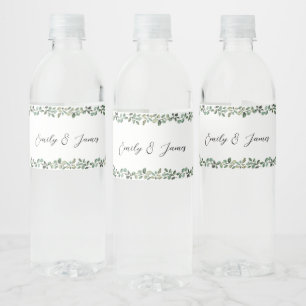 Etiqueta Para Botella De Agua Frascos de Boda de Verdor Botánico