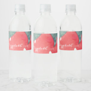 Etiqueta Para Botella De Agua Fresa de acuarela linda