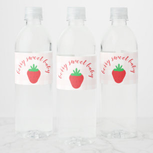 Etiqueta Para Botella De Agua Fresa Dulce Baby Shower