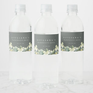 Etiqueta Para Botella De Agua Fresa verde + Eucalyptus Bachelorette/Ducha