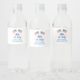 Etiqueta Para Botella De Agua Fuegos artificiales del cuarto picnic de la empres