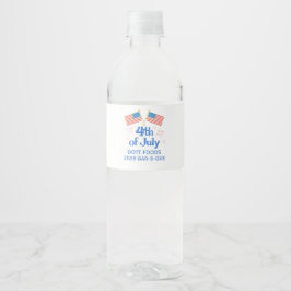 Etiqueta Para Botella De Agua Fuegos artificiales del cuarto picnic de la empres
