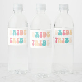 Etiqueta Para Botella De Agua Funky Retro Vintage Brie Tribe Bachelorette
