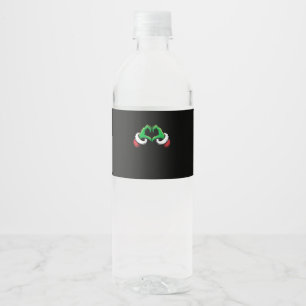 Etiqueta Para Botella De Agua Funny Heart Hands Navidades