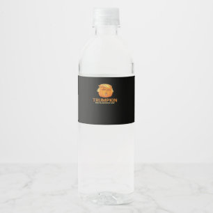 Etiqueta Para Botella De Agua Funny Trumpkin de Halloween - Caída hace que Hallo