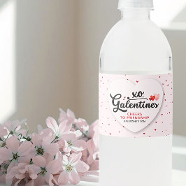 Etiqueta Para Botella De Agua Galentine's