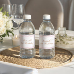 Etiqueta Para Botella De Agua Galopa Chicas Cumpleaños Caballo Rosa