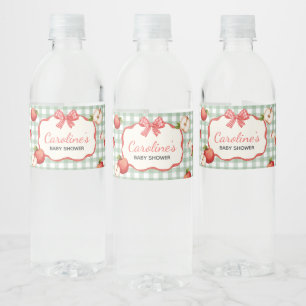 Etiqueta Para Botella De Agua Gingham Apple de nuestro Ojo Baby Shower