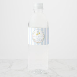 Etiqueta Para Botella De Agua Girls Lemon Bow Blue Floral