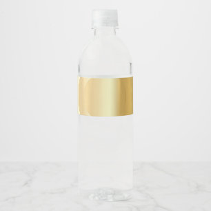 Etiqueta Para Botella De Agua Glamour Elegant Faux Gold Blank Template Personali