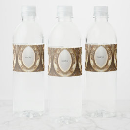 Etiqueta Para Botella De Agua Golden Ornate Frame Water Bottle Label
