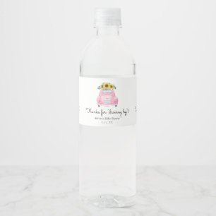 Etiqueta Para Botella De Agua Gracias por conducir por el Favor del Coche Rosa