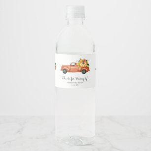 Etiqueta Para Botella De Agua Gracias por manejar por el favor del camión otoñ