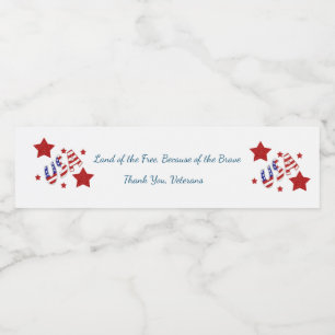 Etiqueta Para Botella De Agua Gracias Veteranos