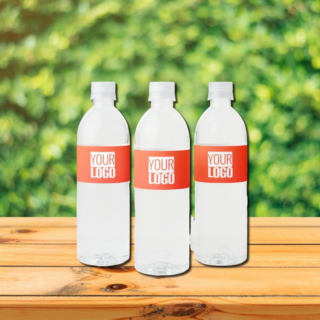 Etiqueta Para Botella De Agua gradiente naranja agregar logo (Subido por el creador)