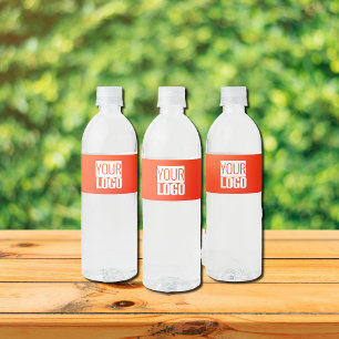 Etiqueta Para Botella De Agua gradiente naranja agregar logotipo 