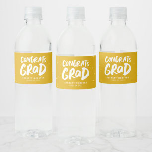 Etiqueta Para Botella De Agua Grado de felicitaciones oro amarillo dorado gradua