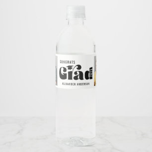 Etiqueta Para Botella De Agua Grado de felicitaciones tipografía negrita 2 fotos
