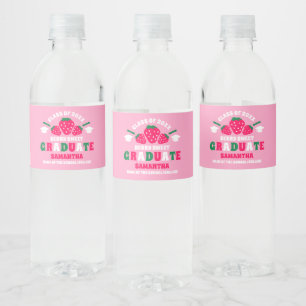 Etiqueta Para Botella De Agua Graduación Dulce de Fresa y Bayas