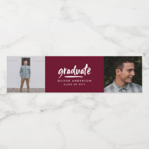 Etiqueta Para Botella De Agua Graduado Personalizado Multi Foto Personalizado