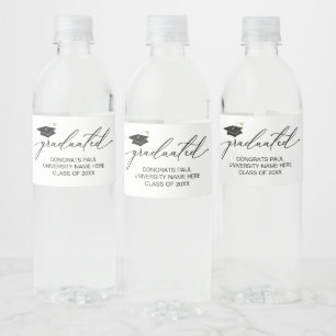 Etiqueta Para Botella De Agua Graduation bottle labels