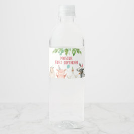 Etiqueta Para Botella De Agua Granja Cumpleaños Barnyard Animales Boy Decoración