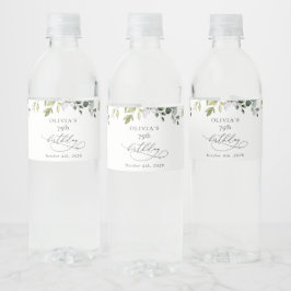 Etiqueta Para Botella De Agua Greenery, Eucalyptus Leaves, Boho, Birthday